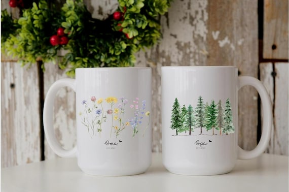 Keramik Tasse | personalisiertes Weihnachtsgeschenk für Oma und Opa mit Jahreszahl| erstes Weihnachten als Großeltern