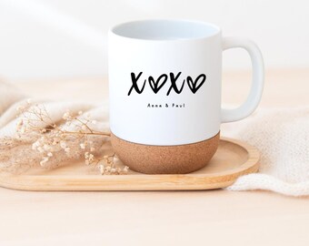 Keramiktasse | personalisiertes Geschenk mit Namen der Partner | Geschenk für Sie |Paargeschenk | Liebe | Love
