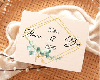 Personalisierte Erinnerungskiste zur Hochzeit mit Namen, Datum und Jubiläum | Geschenk zur Silberhochzeit, goldenen Hochzeit und Jubiläen