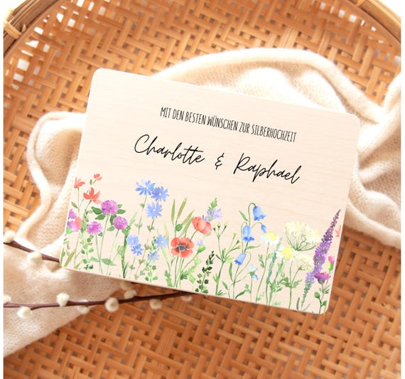 Personalisierte Erinnerungskiste zur Hochzeit mit Namen und Jubiläum | Geschenk zur Silberhochzeit, goldenen Hochzeit und Jubiläen