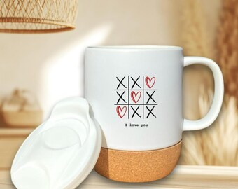 Keramiktasse | Korktasse | Geschenk | Geschenk für Sie | Paargeschenk| Liebe | Kaffeetasse | Teetasse