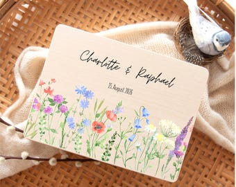 Personalisierte Erinnerungskiste zur Hochzeit mit Namen und Datum | individuelles Hochzeitsgeschenk für das Brautpaar