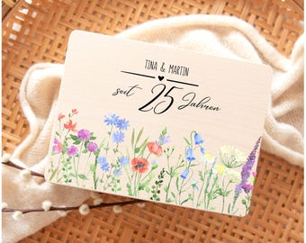Personalisierte Erinnerungskiste zur Hochzeit mit Namen und Jubiläum | Geschenk zur Silberhochzeit, goldenen Hochzeit und Jubiläen
