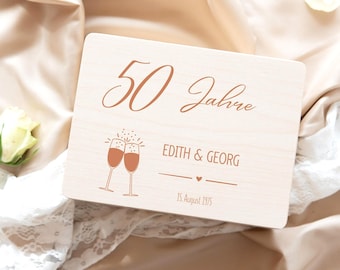Personalisierte Erinnerungskiste zur Hochzeit mit Namen, Datum und Jubiläum | Geschenk zur Silberhochzeit, goldenen Hochzeit und Jubiläen