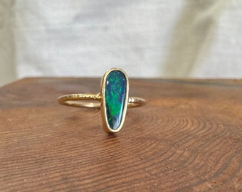 Opal Doublet in 14k Gold Band