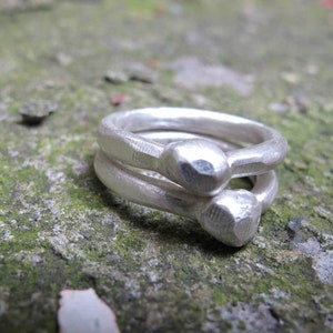 Pure Silver Organic Chunky Rings image 5