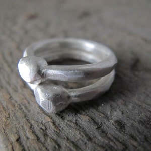 Pure Silver Organic Chunky Rings image 3