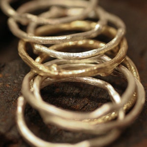 Stack of 3 Sterling Silver Twig Rings