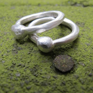 Pure Silver Organic Chunky Rings image 1
