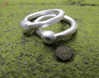 Pure Silver Organic Chunky Rings