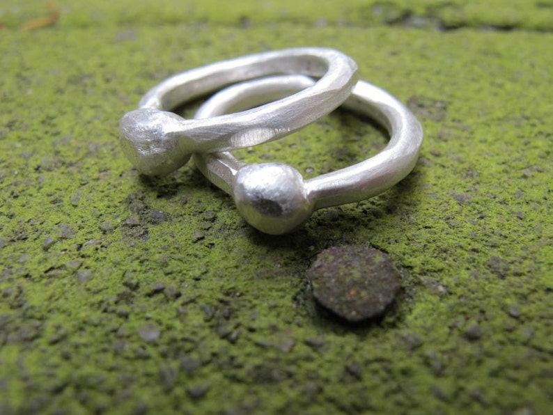 Pure Silver Organic Chunky Rings image 1