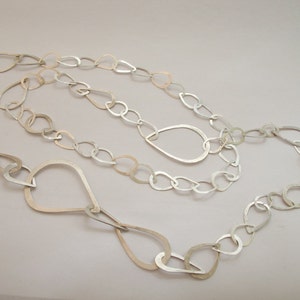 Teardrop Link Hammered Necklace / Chain image 1