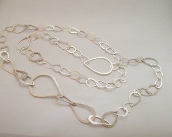 Teardrop Link Hammered Necklace / Chain