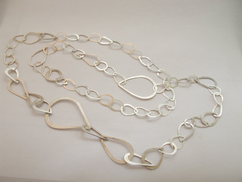 Teardrop Link Hammered Necklace / Chain Etsy