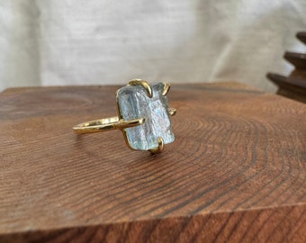 Aquamarine Crystal Ring