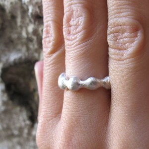 Silver wavy ring. Wavy wedding band. Stacking ring. image 3