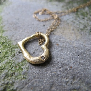 14k Y Heart with Diamond Pendant