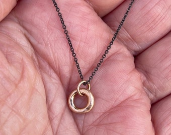 14k rose gold circle pendant / necklace