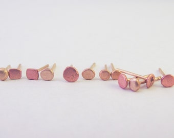 3mm round rose gold stud earrings