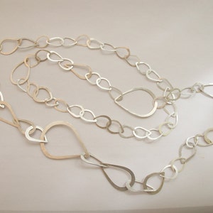 Teardrop Link Hammered Necklace / Chain image 3