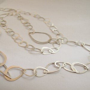 Teardrop Link Hammered Necklace / Chain image 5