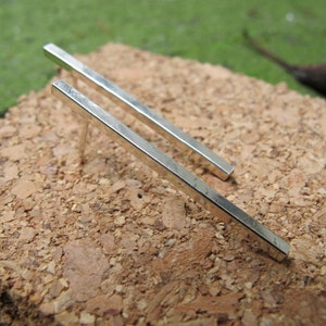 Long Rectangular Earrings Sterling Silver image 4