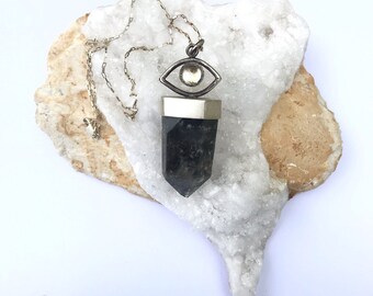 Eye of Protection Crystal Point Necklace