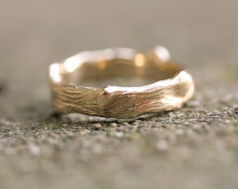 Branch / Twig Ring / Band 14k Solid Gold