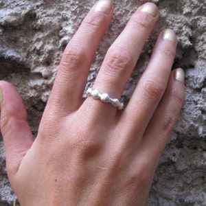 Silver wavy ring. Wavy wedding band. Stacking ring. image 5
