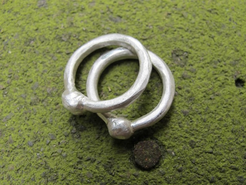 Pure Silver Organic Chunky Rings image 4