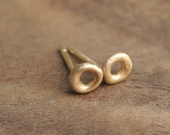 14k Y Gold Circle Stud Earrings