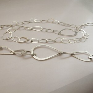 Teardrop Link Hammered Necklace / Chain image 2