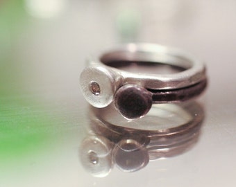 Silver and Diamond Ring Set