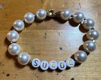 Suede Band Pearl Bracelet