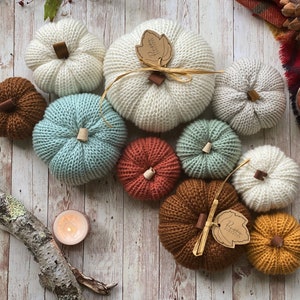 Knit pumpkin| Fall decor knit pumpkin | Fall decorations | Thanksgiving table decor | Thanksgiving centerpiece| Harvest decoration