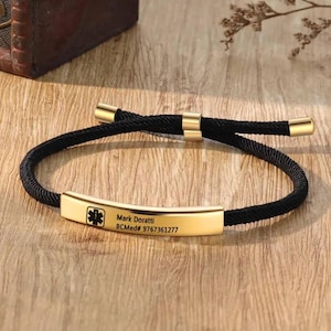 Custom Engravable Medical Alert Bracelet for Women, Medical Alert ID Tag,Unisex Gift,Medical ID Tag Women,ID Bracelet Women,Health Bracelet