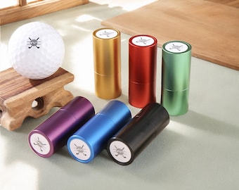 Carimbo de bola de golfe com nome personalizado, marcador de bola de golfe, acessórios de carimbo de bola com tinta colorida, presentes esportivos para golfistas, presentes de Natal