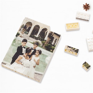 Personalized Customized 2 Photos Rectangle Building Block Puzzle Picture Block  Father's Day Gift，Gifts for Couples, for Family