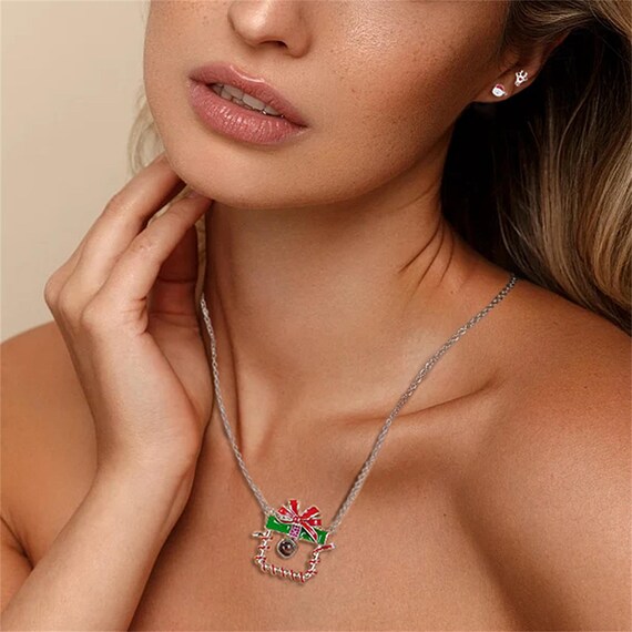 Collana con proiezione di foto personalizzata Collana con proiettore personalizzato con immagine all'interno Collana con foto di cuore Collana con immagine Regali di gioielli per le donna