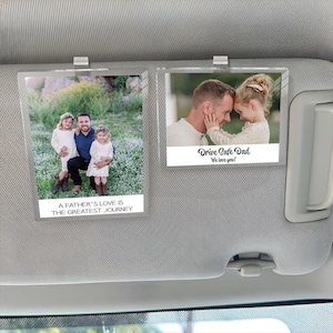 パーソナライズされたお父さん用カーバイザークリップ - カスタム写真入り父の日ギフト、安全運転のお父さん、安全メッセージ入りユニークな夫用カーアクセサリー