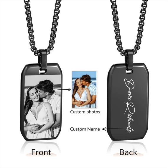 Grand Made Collana Personalizzata Per Uomo Con Nome Inciso – Pendente In Argento 925, Catena 45 Cm, Regalo Per Papà - 2