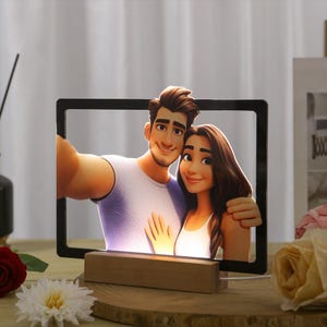 Custom Pixar-Style  Night Light | Personalized Kids Room Decor with LED | Unique Birthday Gift for Disney Fans Baby Shower Keepsake Light