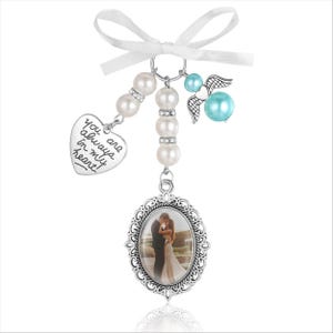 Personalisierter Brautschmuck mit Foto & Text eingraviert - Erinnerungsschmuck für Hochzeit, Brautpartygeschenk für Sie, Jahrestagsgeschenk für Paare