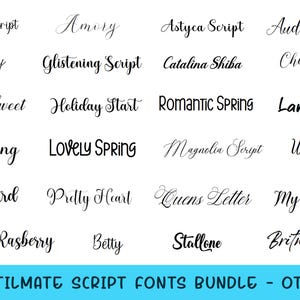 Bundle de 28 polices de caractères manuscrites - font Bundle ttf otf, Cricut, polices Procreate, polices originales, police script.