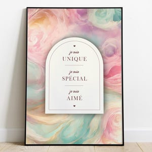 Wall art poster illustration Positive affirmations, children's room decor, teen room decor, self-confidence, digital download.