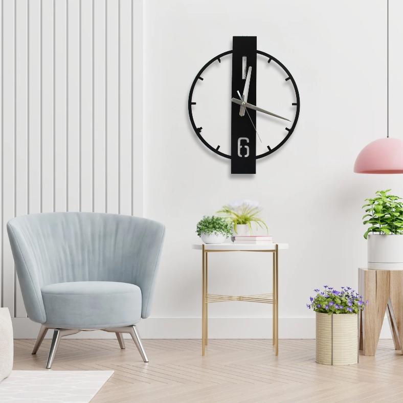 Modern Black Wall Clock | Silent Metal Design | Unique Style, Wall ...