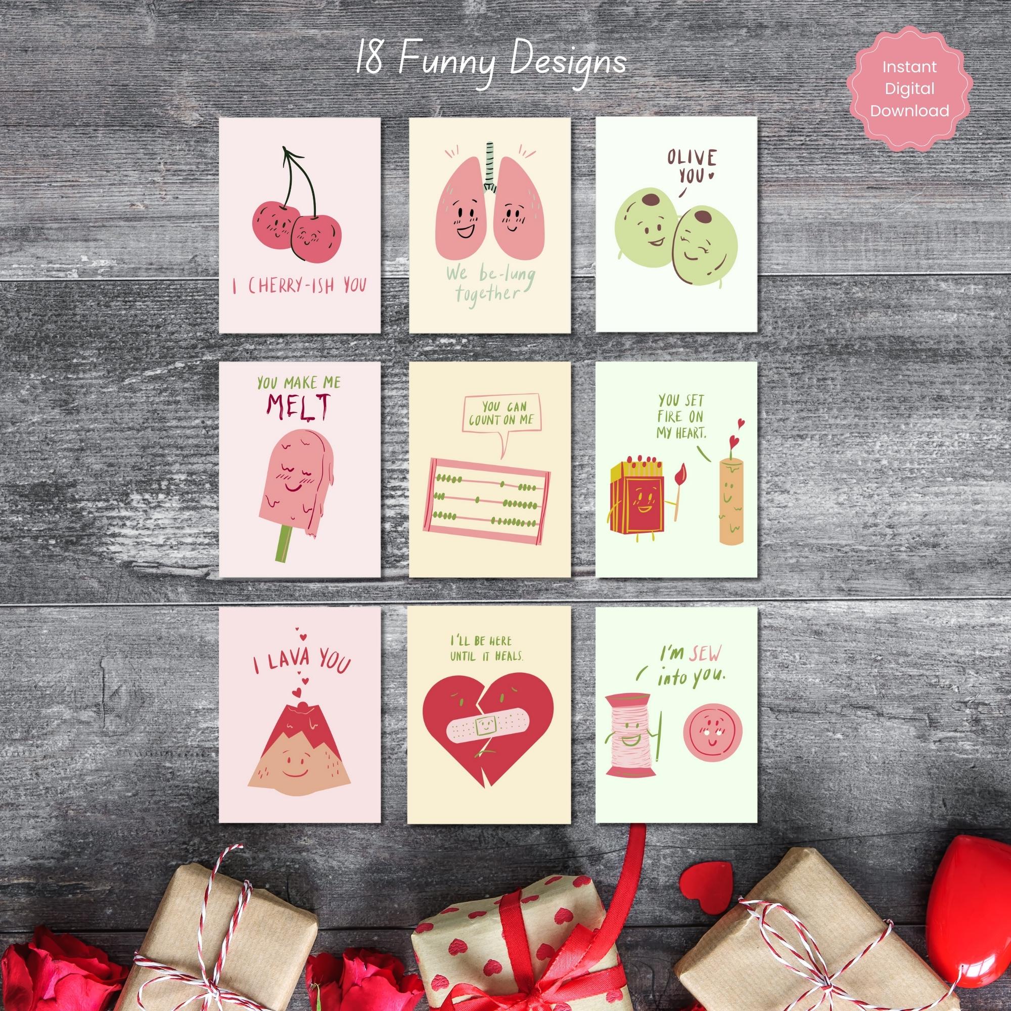 Funny Pun Cards: Quirky Love Notes, Classroom Exchanges (PDF) - Etsy