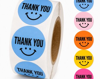2 Inch Thank You Stickers Roll | Waterproof Round Packaging Labels | Small Business Thank You Stickers | Gift Wrap Seals | 100-500 PCS