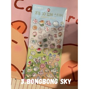 3D Crystal Puffy Sticker Sheet | Kawaii Sugarland Series | Jelly Bear Strawberry Pink Cat | Korean Deco Polco Toploader | DIY Phone Case image 7