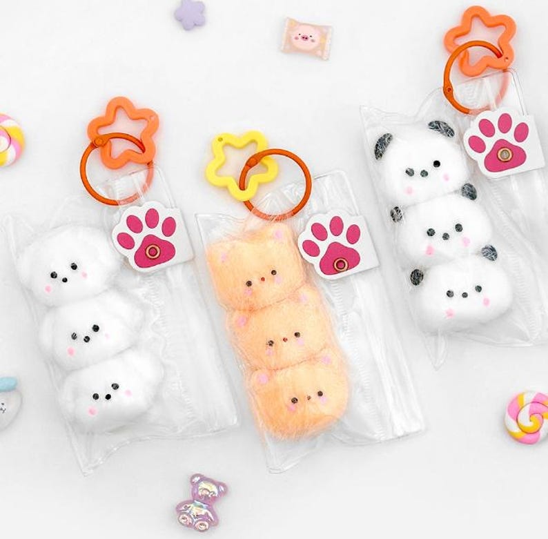Squishy Key Rings Fluffy Squishy Keyring for Kids Birthday Party, Cute Animal Party Favor ...